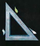 Lustro z ptaszkami w starej pomalowanej ramce