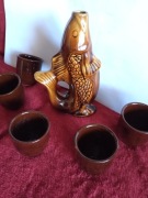 Ryba, karafka. 5 kubeczków