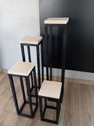 Komplet 4 kwietników czarny 