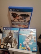 3 gry na ps4 Fifa 19, destiny, overwarch 