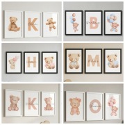Komplet 3 plakatów do pokoju dziecięcego z ramkami A4