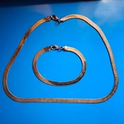 Naszyjnik i bransoletka "żmijka" vintage