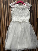 Urocza biała sukienka na Komunie wizytowa tiulowa Smyk raz ubrana 128