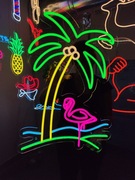 Flaming Pod Palmą Neon Napisy LED. Flaming Na Wyspie Dekoracje LED