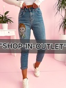 Spodnie jeansowe z haftem roz. 30