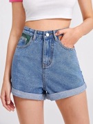 Niebieskie spodenki - szorty jeansowe z wysokim stanem XS 34 / S 36 Shein