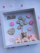 Metryczka pamiątka chrztuświętego upominek na chrzest ramka 3D