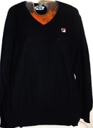 Fila.  Granatowy wełniany sweter  40/42