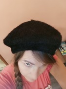 Beret czapka czarny nowy, średnica 27cm