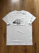 Biały t-shirt 4F męski rozmiar XL z kropkowane logo 795