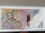 Zestaw 6 Banknotów 20  zł Bolesław Chrobry 6 - kolejnych numerów