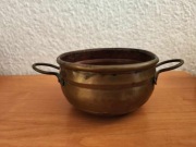 Miedziany stary garnek, misa, naczynie 