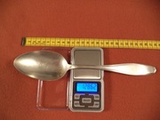 Duża łyżka do sałatek posrebrzana 90 g warstwą srebra, waga 128 g, 27 cm