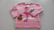 różowy sweterek sweter świąteczny TU Kids 110 flaming święta