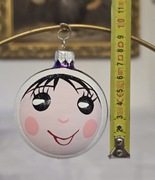 Bombka choinkowa buźka malowana lala 1 szt retro styl prl 