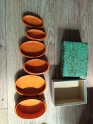 Drewniane pudełko szkatułka pudełko pojemnik PRL DDR 