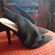 NEW LOOK Wide Fit Skórzane, czarne czółenka na szpilce 37