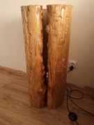 lampa podłogowa z drewna