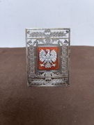 Ryngraf Plakieta Srebrna Emalia Polska Orzeł Godło