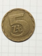 Moneta 5 zł z roku 1985 . PRL.