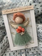 Anioł na szczęście# Makrama# obraz 3D