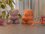 Świeca Miś z Sercem | Ręcznie Robiona Świeca Miś z Róży