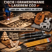 Wycinanie Laserem co2 Grawerowanie sklejka HDF Filc MDF ołówki długopisy 