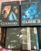 zestaw filmów;GODSEND, CUBE 2 ZA WSZELKĄ CENĘ  -stan bdobry