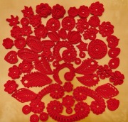 60 szt, aplikacje, kwiaty, liście, haft szydełkowy irlandzki, 2D, 3D