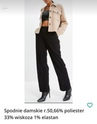 Spodnie damskie r.50,66% poliester 33% wiskoza 1% elastan