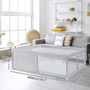 BEJOY DUŻY KOJEC dla dziecka XXL 180 x 200 CM KOMPAKTOWY I MOCNY Szary