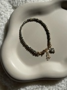 Jaspis dalmatyński bransoletka z fasetowanych koralików handmade boho
