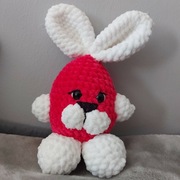 Różowy zajączek na szydełku 