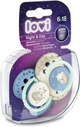 Lovi night&day dynamiczny smoczek sylikonowy 2 szt 6-18m