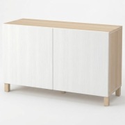 IKEA BESTA Kombinacja z drzwiami, dąb/TIMMERVIKEN biały 120x42x74cm