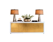 ELEGANCKA KOMODA : BIEL + ZŁOTO PŁATKOWE