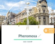 Pokemon Go Pheromosa z tłem Go Fest Madryt Trade