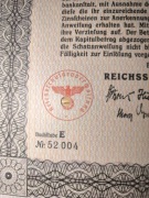 34@ OBLIGACJA NA 500 MAREK Z 1937# OBLIGACJA ZE SWASTYKĄ