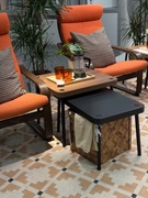 zestaw 2 stolików Ikea, 2 szt. w opakowaniu, szary / orzech, SONHULT