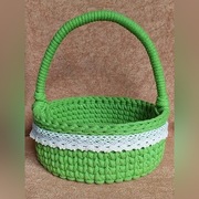 Koszyk wielkanocny szydełkowy