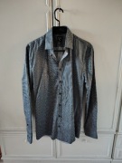 Koszula OLYMP biało-granatowy elegancki wzór, roz. 39 super slim NOWA