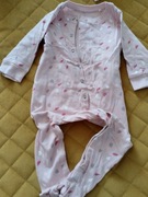 Pajacyk różowy listki 100%  bawełna Dada rozm. 74