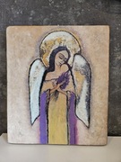 Deski ozdobne - Anioły handmade decoupage + malowanie