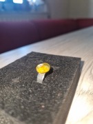 BURSZTYN BAŁTYCKI  PIERŚCIEŃ STAL SZLACHETNA LEKKO PATYNOWANA