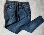 Zara jeansy proste spodnie  modne jesień niebieskie 38M