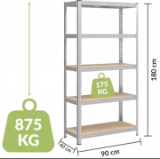 REGAŁ METALOWY MAGAZYNOWY 180x90x40cm – UDŹWIG 875kg