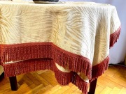 Zakard z jedwabiem, SOCZYSTE FRĘDZLE.136X95cm.WZÓR TYGRYSI.