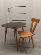 Stolik ze szklanym blatem PRL - Hanna Lachert Spółdzielnia ŁAD 