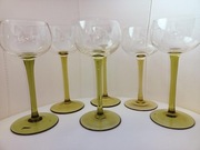 **ZIELONE kieliszki do wina Glaswerk vs. Lausitzer 1970+