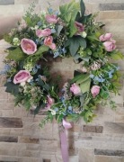 Wianek na drzwi, wieniec dekoracyjny bogato zdobiony, handmade